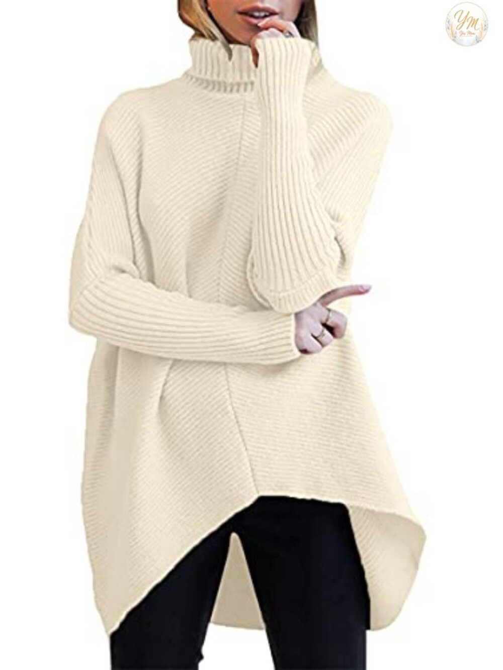 Oversized Turtleneck Sweater Batwing Tunic Top Fall Winter